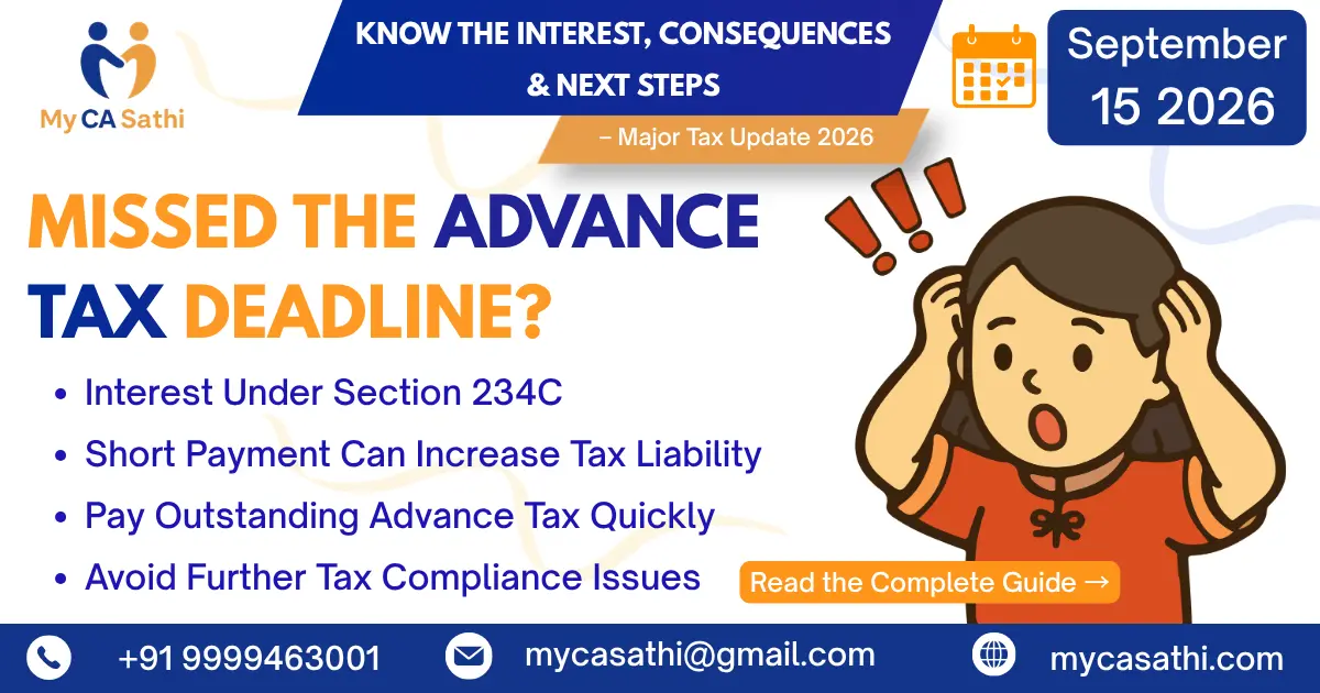 Missed Advance Tax Due Date on September 15, 2026? Know Interest, Penalty & Next Steps