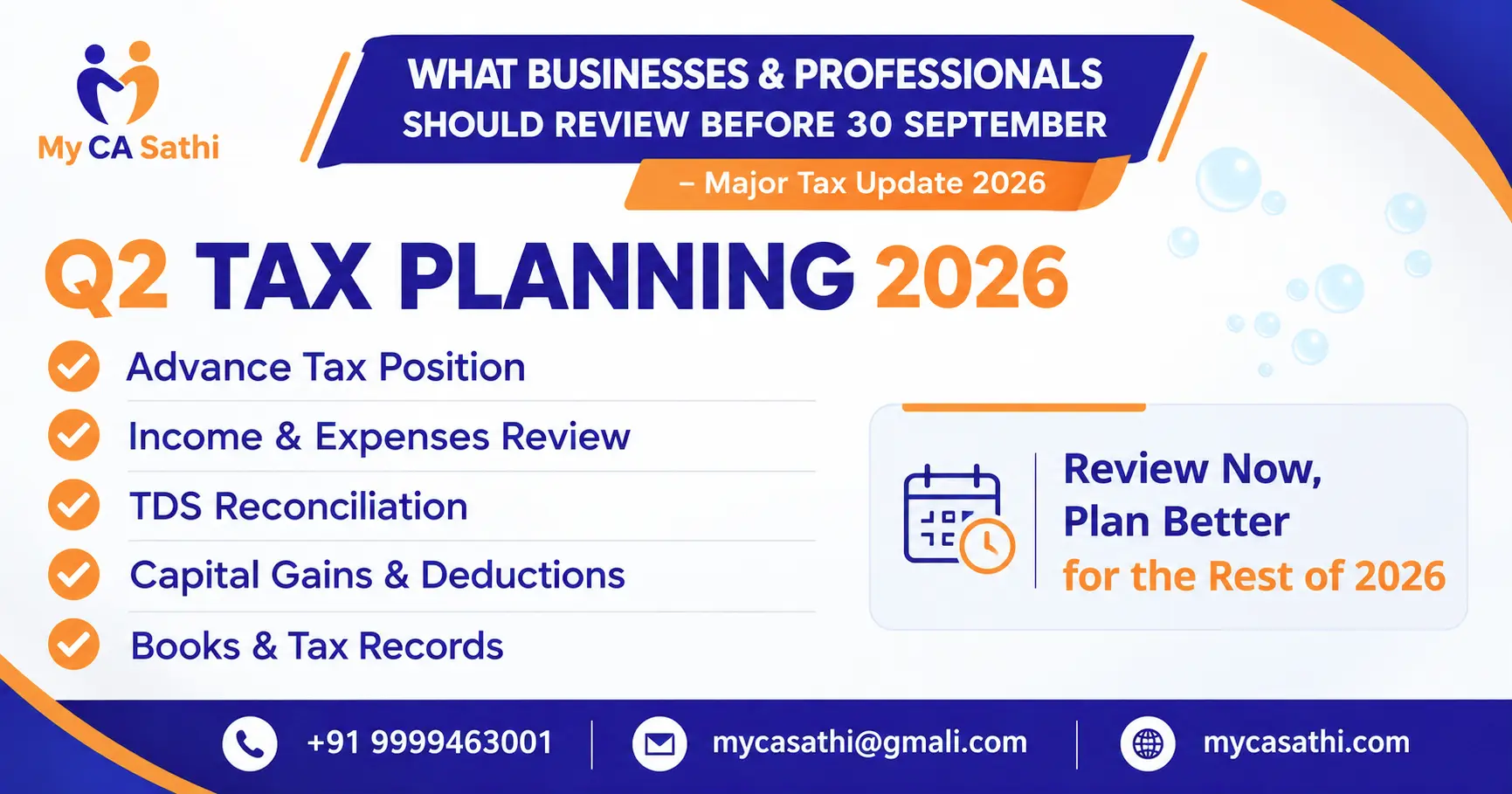 Tax Planning for Q2: What Businesses & Professionals Should Review Before 30 September